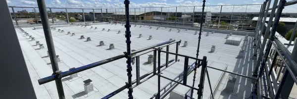 Aerial view of completed roof structure — 111 Buckingham Avenue Data Centre, Slough