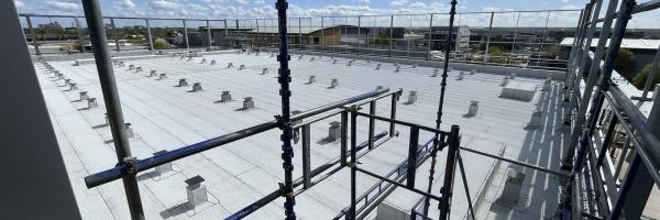 Aerial view of completed roof structure — 111 Buckingham Avenue Data Centre, Slough