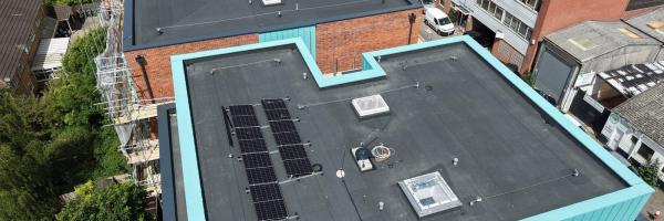 Aerial view — completed roofing works, Granville Road, Maidstone
