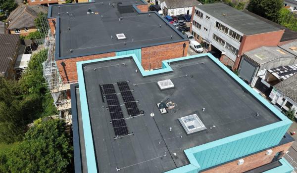 Aerial view — completed roofing works, Granville Road, Maidstone