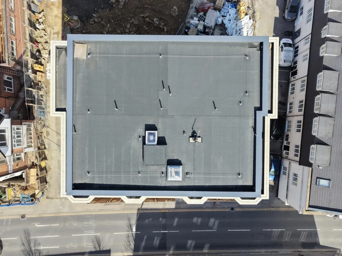 Plan view of the completed main roof at Bath Store, Maidstone