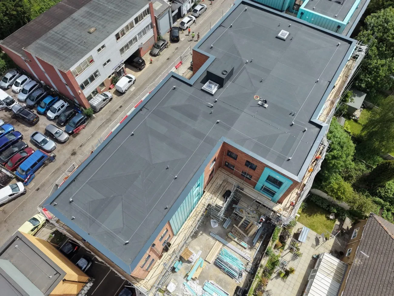 Granville Road frontage — new build in context